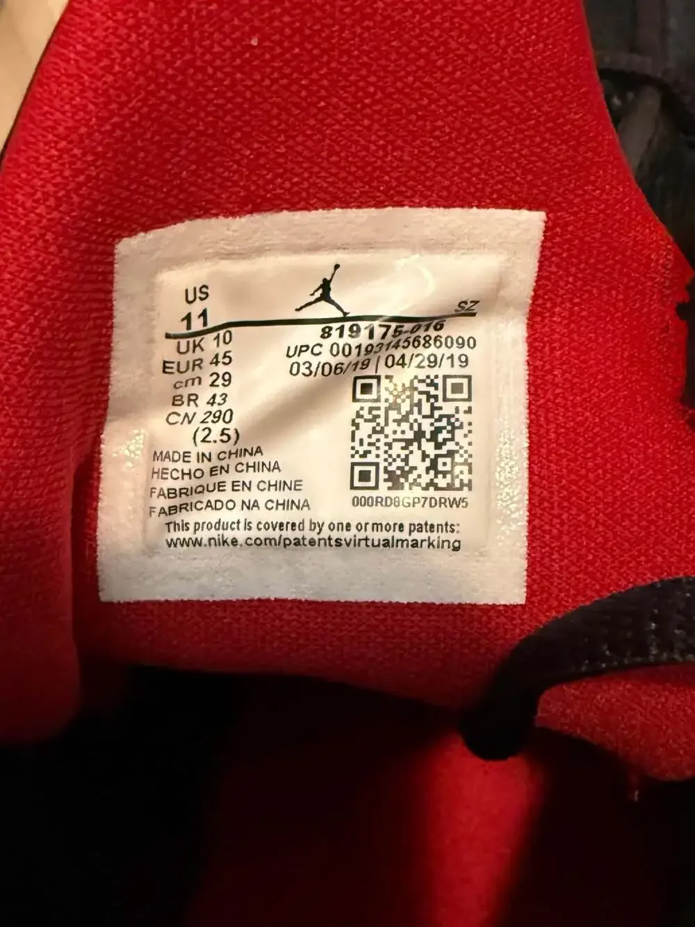 Nike Air Jordan Jumpman Team II Black/White/Gym Red Sneakers 819175-016